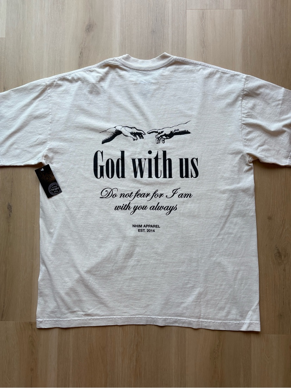 White "God With Us" Short Sleeve Graphic Tee